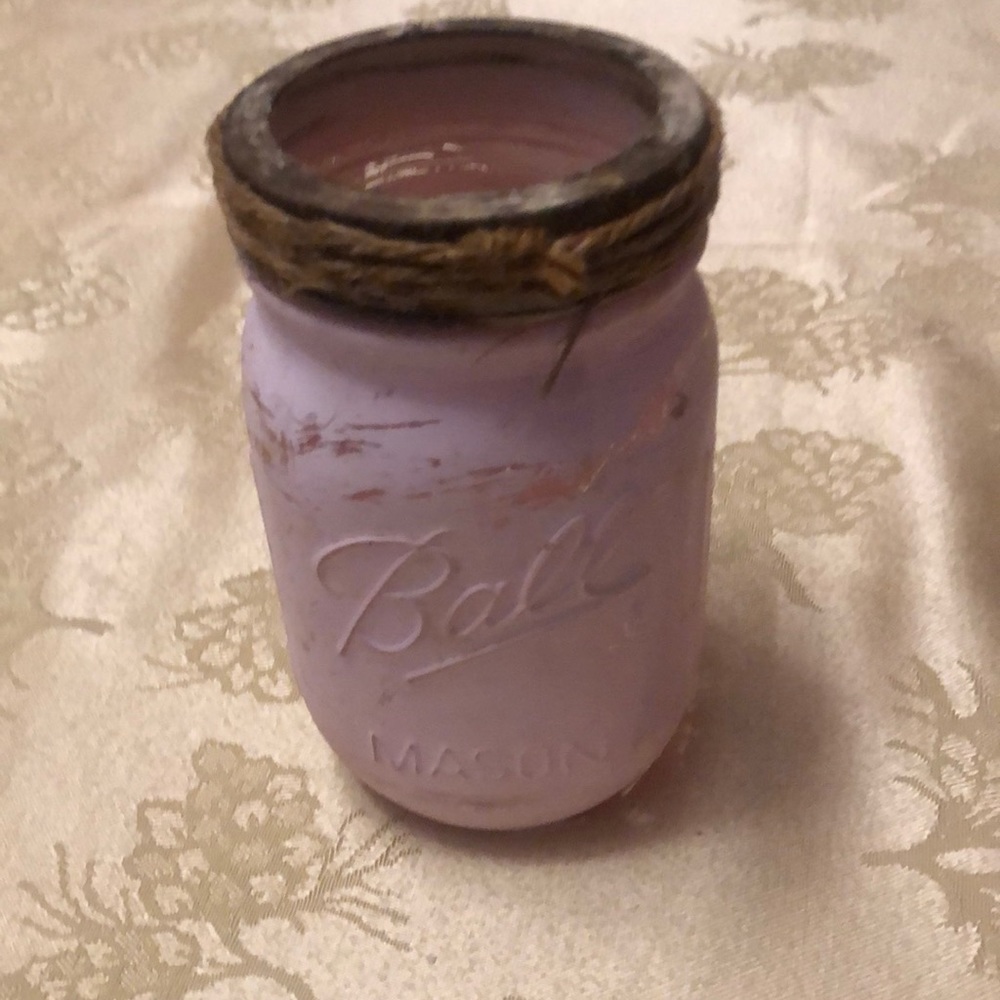 Brand new rustic handmade painted ball jar 🫙